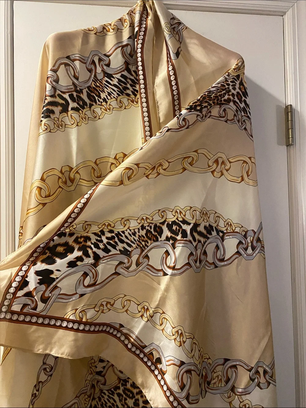 Jessica McClintock Huge Silky Versace Inspired Print Wrap Scarf NWT